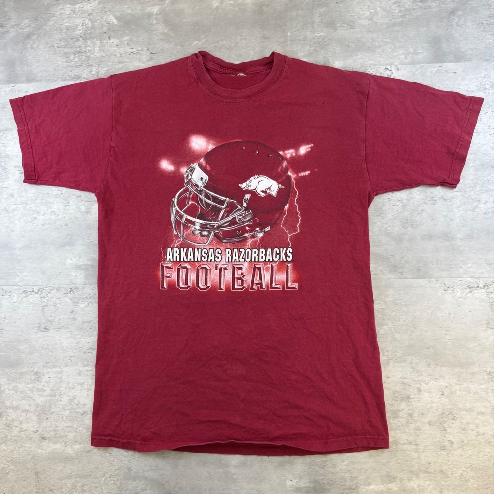 Arkansas Razorbacks Football Maroon Graphic T-Shirt Mens Size Medium Large